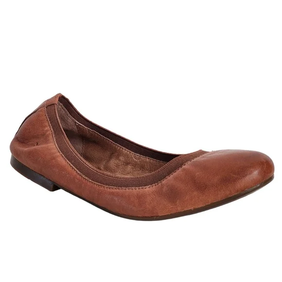 FRYE NWOB Carson Brown Leather Ballet Flats Size 9 - Picture 2 of 6